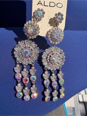 ALDO Iridescent Crystal Chandelier Drop Earrings